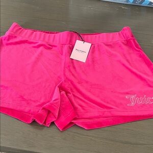 Juicy Couture Vixen Pink Velour Shorts. 1X